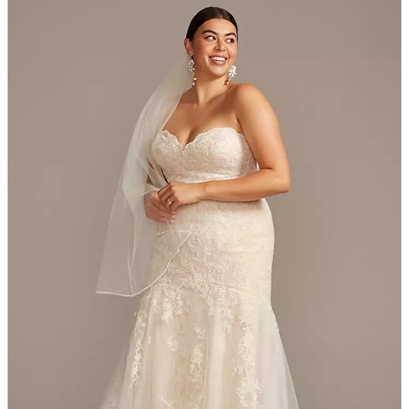 2021 David’s Bridal Plus Size Mermaid Wedding Dress STYLE# AI13030441 - Picture 8 of 8